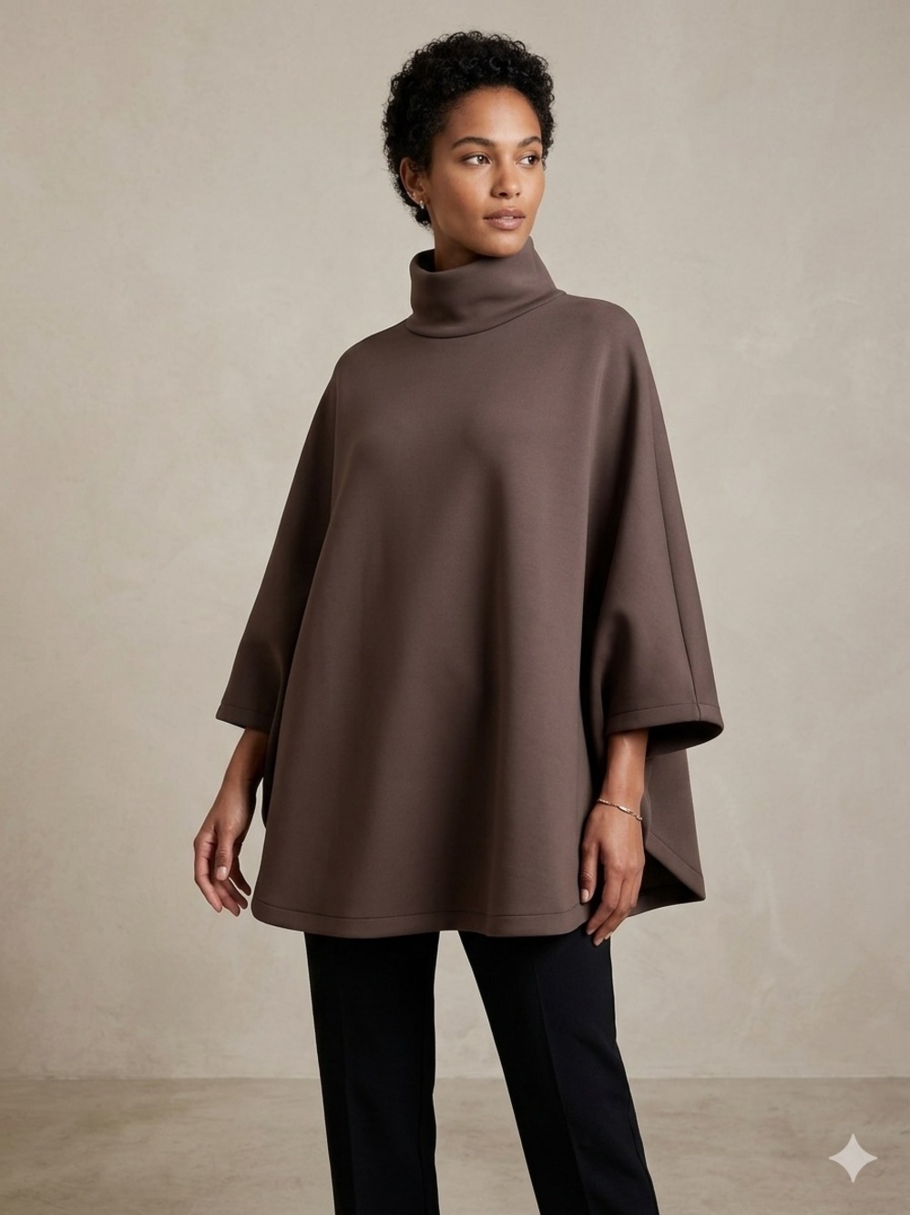 LEZÉ the Label Charlotte Poncho in Espresso - Size L/XL (NWT)